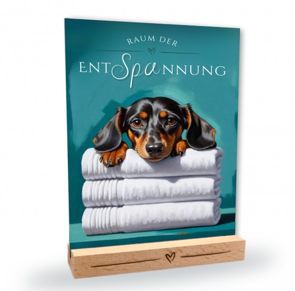 Hundeschild Deko Badezimmer Wellness Dackel Teckel Schild Spruch