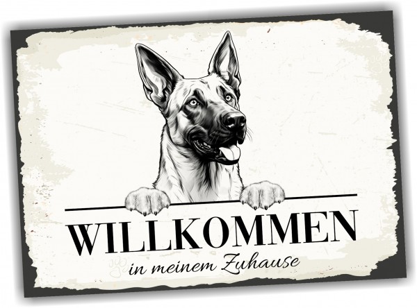Hundeschild Willkommen Zuhause Malinois Schild