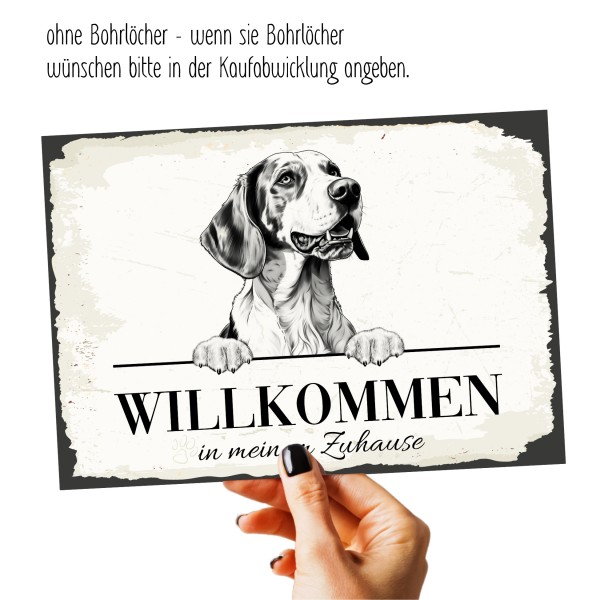 Hundeschild Willkommen Zuhause Harrier Beagle Schild Achtung Spruch