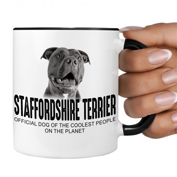 American Staffordshire Terrier USA Pit Bull Terrier Dog Tasse Kaffeetasse Kaffeebecher happy Design by Siviwonder
