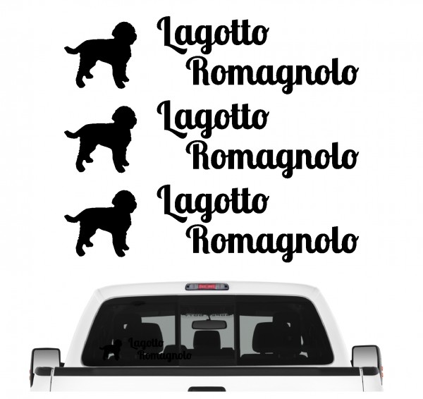 Lagotto Romagnolo Italienischer Trüffelhund Wasserhund Romagna Dog 3er Set AUTOAUFKLEBER Aufkleber Hunde Hundemotiv by SIVIWONDER