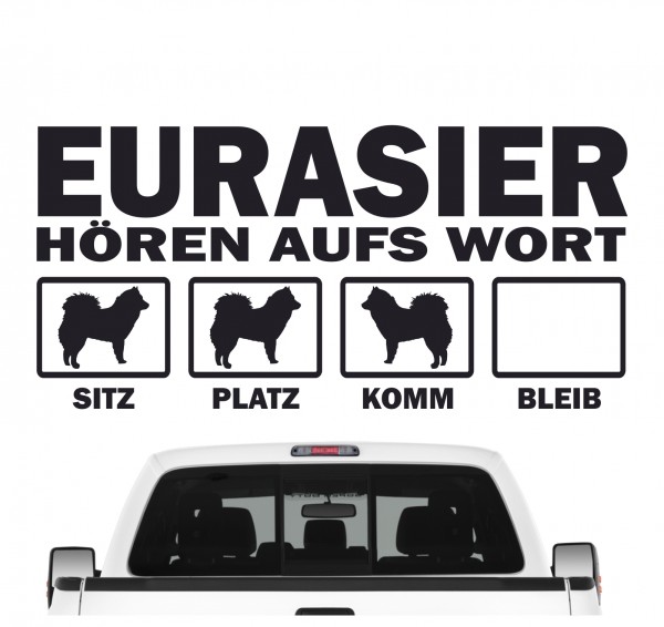Eurasier Eurasian Spitz Hört aufs Wort Hunde Aufkleber Sticker Autoaufkleber Wandtattoo Tattoo
