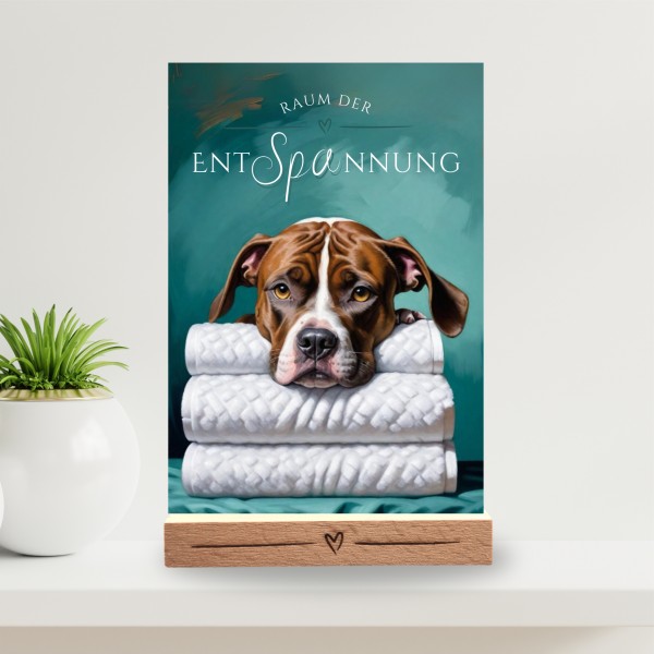 Hundeschild Deko Badezimmer Wellness Staffordshire Terrier Schild Spruch
