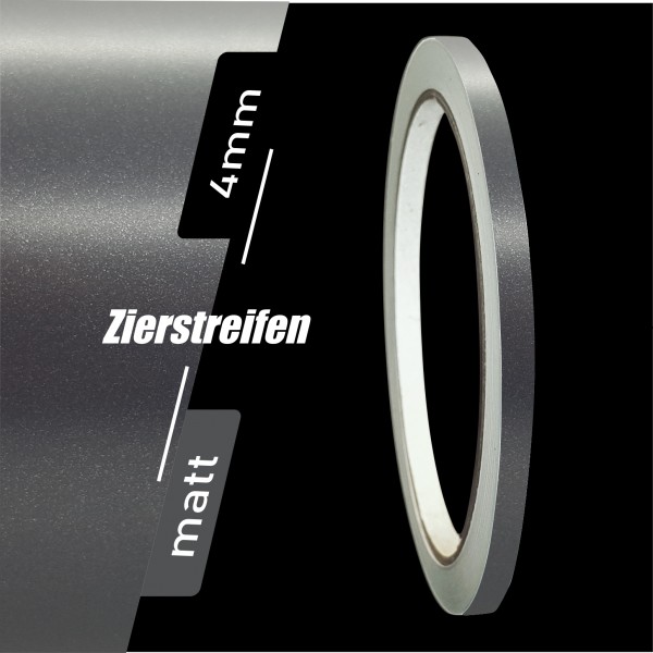 Zierstreifen Matt anthrazit metallic 4mm in in 10 m Länge für Auto Boot Klebeband Dekorstreifen Tuningstreifen Autofolie Siviwonder