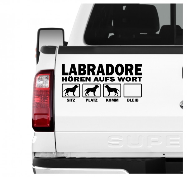 Labrador Labby Retriever Lab Labbie Hört aufs Wort Hunde Aufkleber Sticker Autoaufkleber Wandtattoo Tattoo