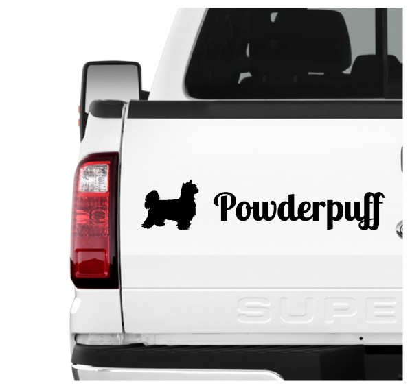 Powder Puff Powderpuff Chinese Crested Chinesischer Schopfhund Dog 3er Set AUTOAUFKLEBER Aufkleber Hunde Hundemotiv by SIVIWONDER