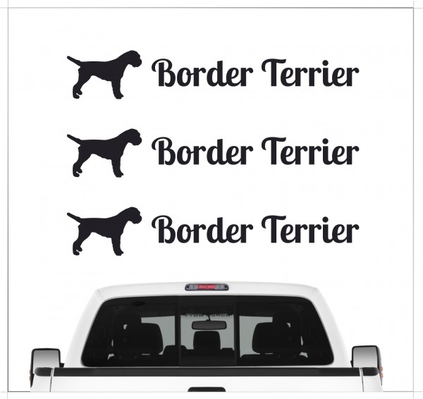 Border Terrier Dog 3er Set AUTOAUFKLEBER Aufkleber Hunde Hundemotiv by SIVIWONDER