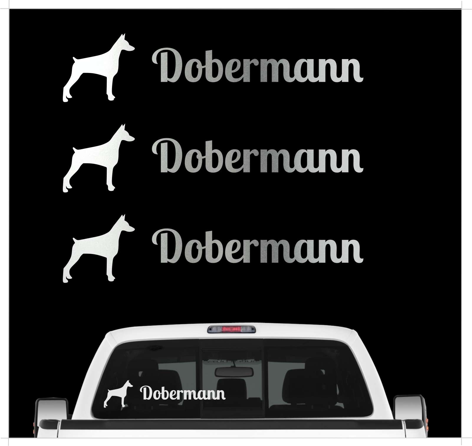 Dobermann Dobi Dobie Doberman Pinscher Dog 3er Set AUTOAUFKLEBER Aufkleber  Hunde Hundemotiv by SIVIWONDER