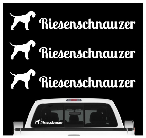 Riesenschnauzer Schnauzer Münchner Russian Bear Riesen 3er Set AUTOAUFKLEBER Aufkleber Hunde Hundemotiv by SIVIWONDER