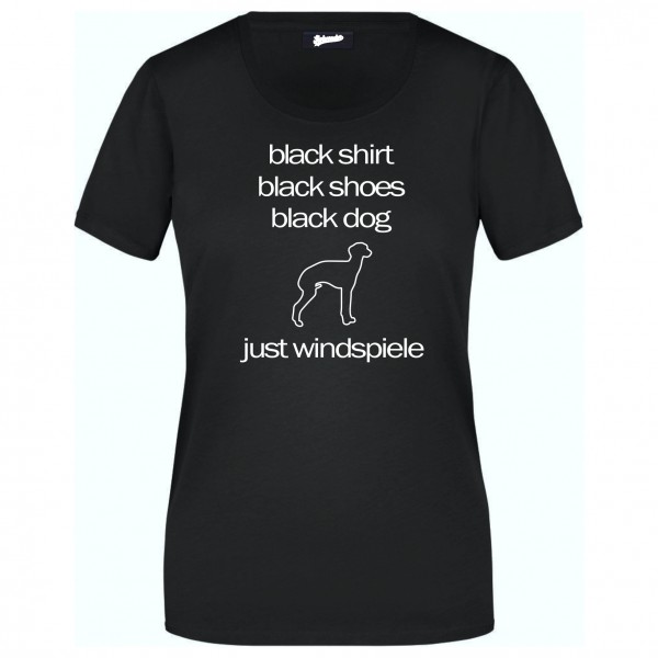 Italienisches Windspiel Black Dog Unisex T-Shirt Hundemotiv Italian Greyhound Piccolo Levriero Italiano
