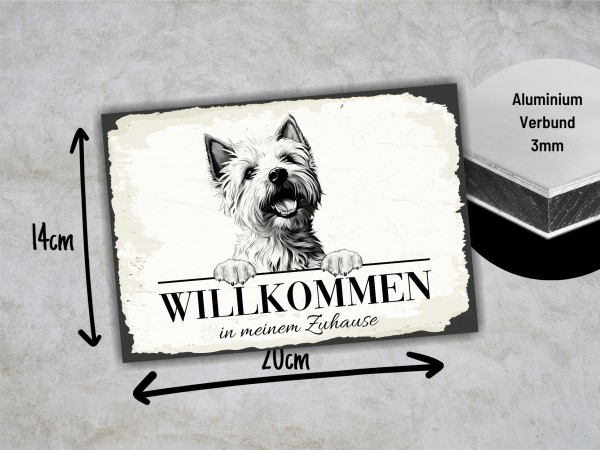 Hundeschild Willkommen Zuhause Westie Schild