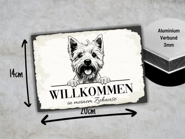 Hundeschild Willkommen Zuhause Westie Schild