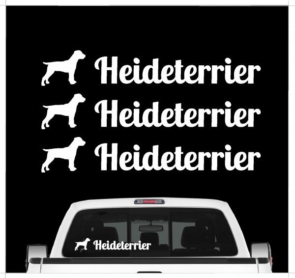 Heideterrier Heide Terrier Dog 3er Set AUTOAUFKLEBER Aufkleber Hunde Hundemotiv by SIVIWONDER