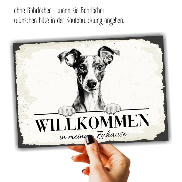 Hundeschild Willkommen Zuhause Italienisches Windspiel Schild