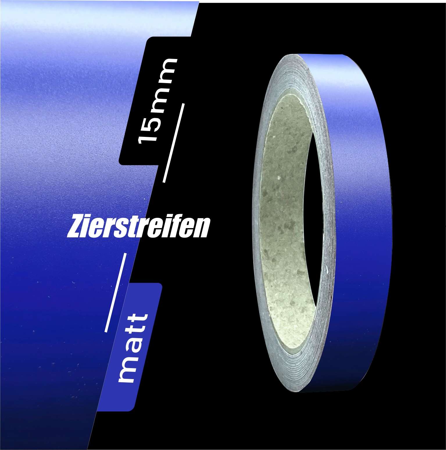 siviwonder Zierstreifen blau metallic matt in 15 mm Breite und 10 m Länge  für Auto Boot Jetski Modellbau Klebeband Aufkleber Folie Dekorstreifen