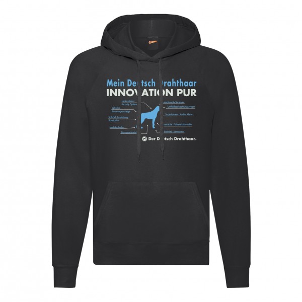 Deutsch Drahthaar Sweatshirt Innovation Hoodie Hundemotiv Wirehaired Pointer Schwarz