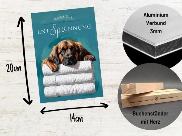 Hundeschild Deko Badezimmer Wellness Leonberger Leo Schild Spruch