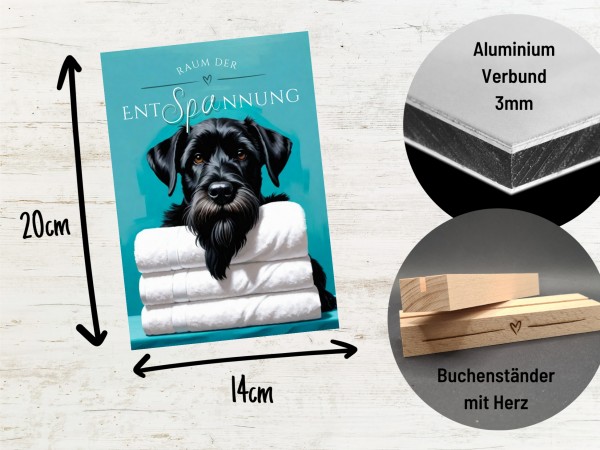 Hundeschild Deko Badezimmer Wellness Riesenschnauzer Schnauzer Schild Spruch