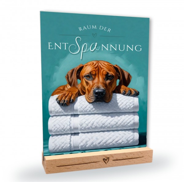 Hundeschild Deko Badezimmer Wellness Rhodesian Ridgeback Schild Spruch