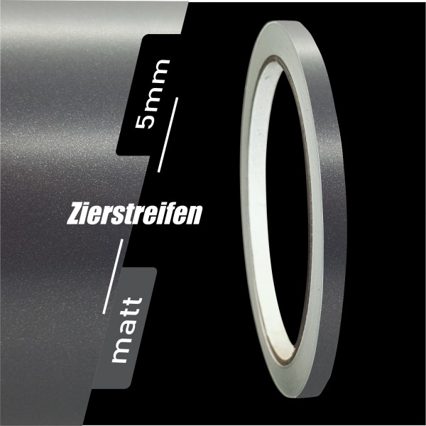 Zierstreifen Matt anthrazit metallic 5mm in in 10 m Länge für Auto Boot Klebeband Dekorstreifen Tuningstreifen Autofolie Siviwonder