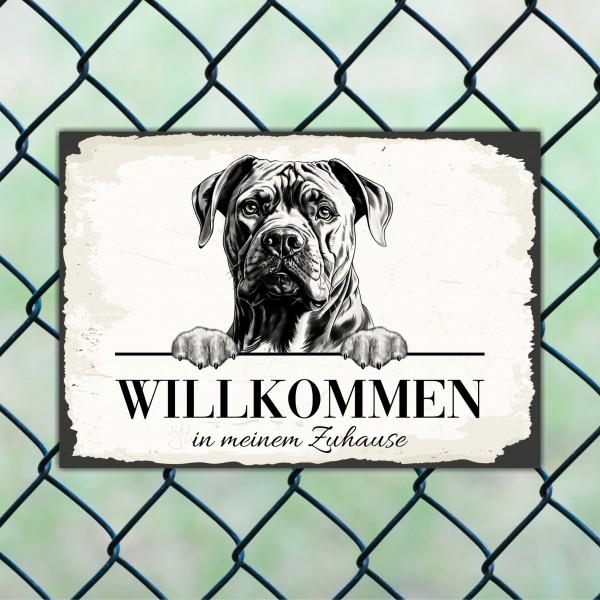 Hundeschild Willkommen Zuhause Cane Corso Schild Achtung Spruch