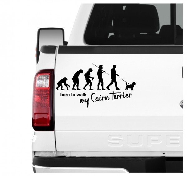 Cairn Terrier Kern Evolution Born to Walk Hunde Aufkleber Sticker Autoaufkleber Wandtattoo Tattoo