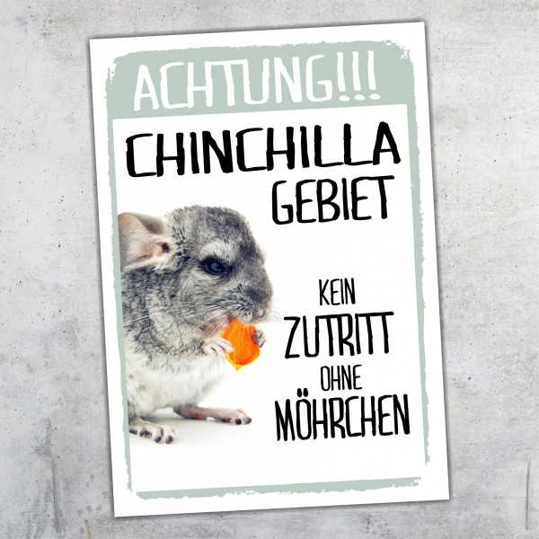 Chinchilla Gebiet Kein Zutritt ohne Möhrchen Türschild Warnschild Spruch Schild happy Design by Siviwonder