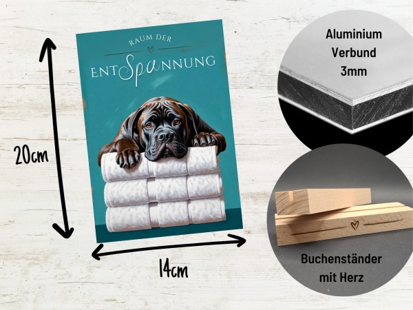 Hundeschild Deko Badezimmer Wellness Cane Corso Schild Spruch