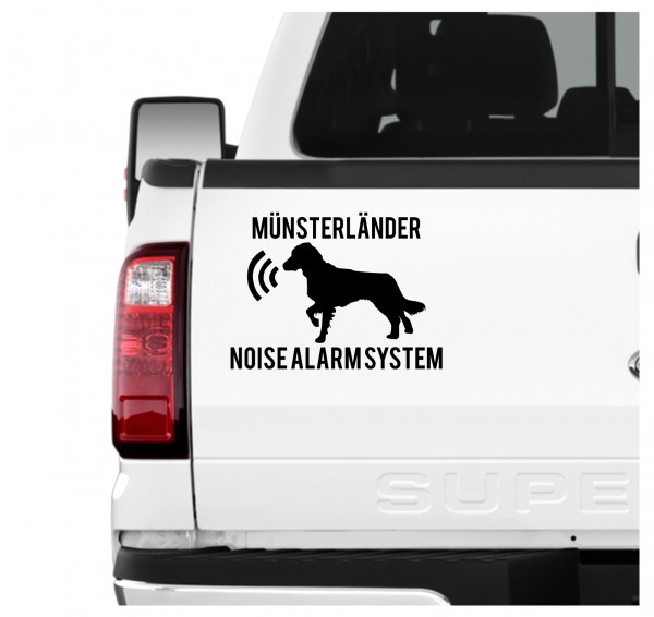 Münsterländer Noise Alarmsystem Auto Aufkleber Hund Folie Wandtattoo Tattoo Sticker Kleiner Großer Vorstehhund Jagd Jagdhund