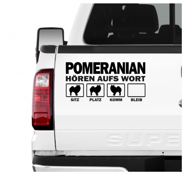 Pomeranian Spitz Hört aufs Wort Hunde Aufkleber Sticker Autoaufkleber Wandtattoo Tattoo