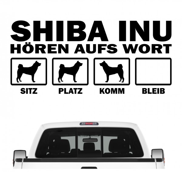 Shiba Inu Japan Japanese Small Size Dog Ken Hört aufs Wort Hunde Aufkleber Sticker Autoaufkleber Wandtattoo Tattoo