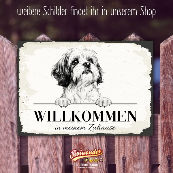 Hundeschild Willkommen Zuhause Shih Tzu Tibet Schild Achtung Spruch
