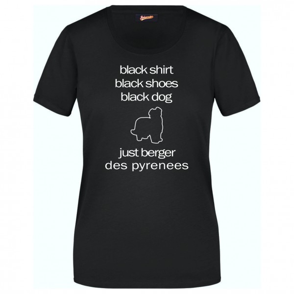 Berger Des Pyrenees Black Dog Unisex T-Shirt Hundemotiv Petit Berger Pyr Shep Pyrenäen-Schäferhund
