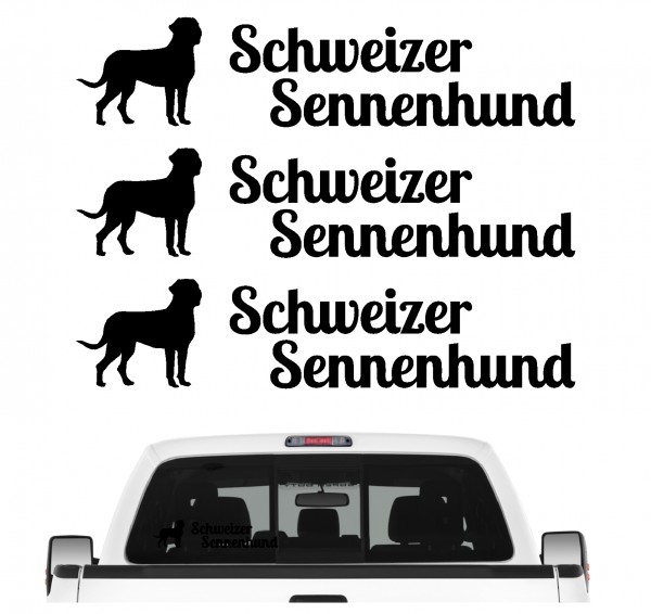 Schweizer Sennenhund Sennen Großer Schweiz 3er Set AUTOAUFKLEBER Aufkleber Hunde Hundemotiv by SIVIWONDER