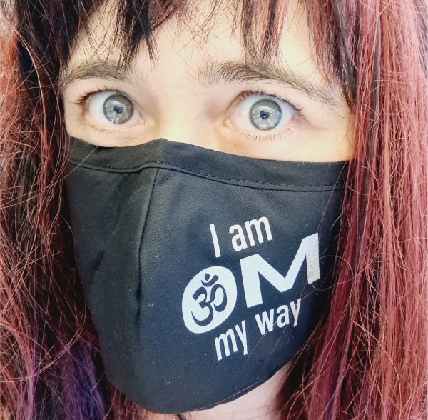 I am OM my Way Yoga Maske Behelfsmaske Black Schwarz Yoga Sanskrit