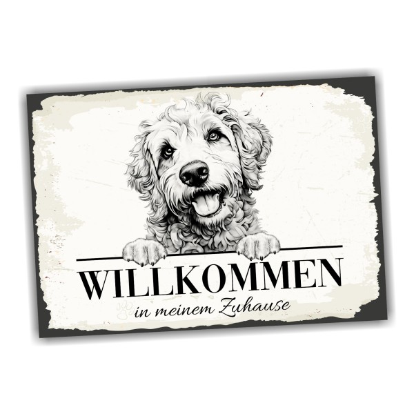 Hundeschild Willkommen Zuhause Labradoodle Doodle Schild