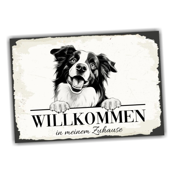Hundeschild Willkommen Zuhause Border Collie Schild
