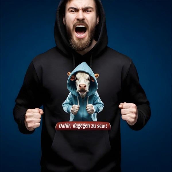 Kuh Bauern Protest No.2 Hoodie Unisex Sweatshirt Sprüche Dafür dagegen Cow Landwirt