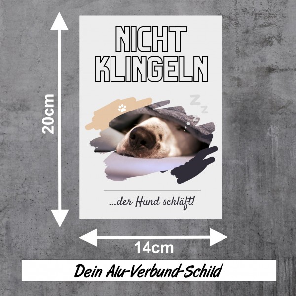 Hund nicht klingeln schlafen Schild Dog Hund Magazin Spruch Türschild Hundeschild Wall Art Gefährte