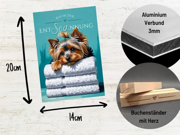 Hundeschild Deko Badezimmer Wellness Yorkshire Terrier Yorkie Schild Spruch