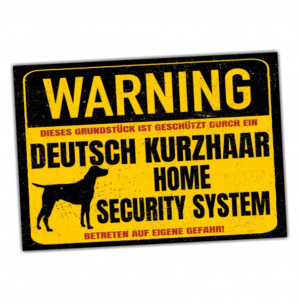 Deutsch Kurzhaar DK Dog Schild Warning Security System Türschild Hundeschild Warnschild Jagd