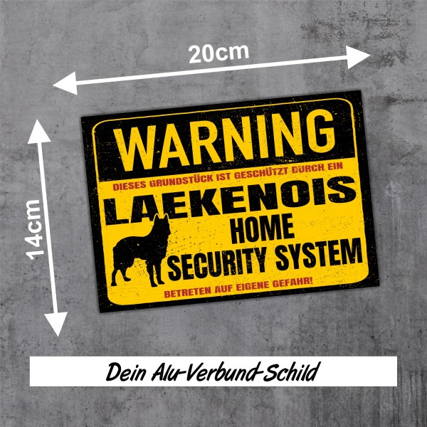 Laekenois Schild Warning Security System Türschild Hundeschild Warnschild Hund Schäferhund