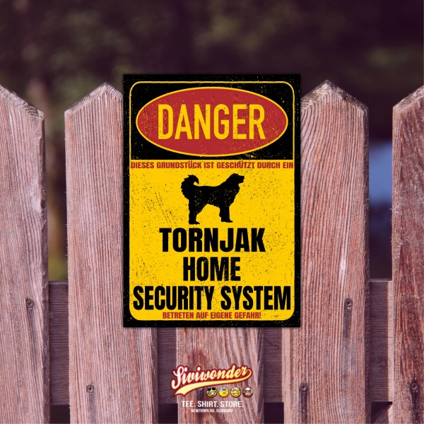 Tornjak Kroatien und Bosnien-Herzegowina Hirtenhund Türschild Danger Security System Warnschild Hund Schilder Hundeschild