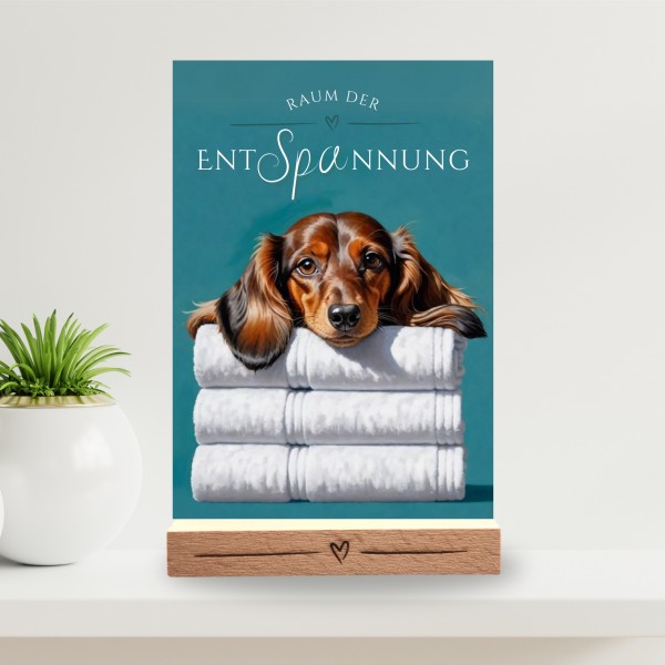 Hundeschild Deko Badezimmer Wellness Dackel Teckel Schild Spruch
