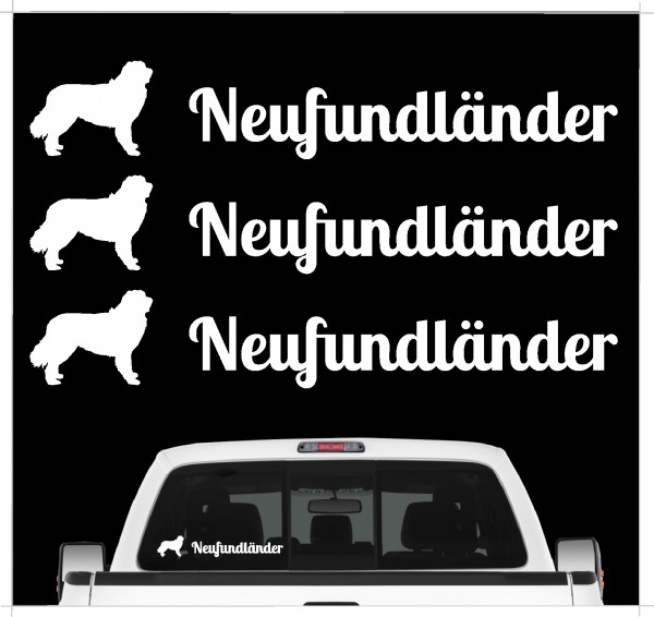 Neufundländer Neufi Newf Newfie The Gentle Giant Dog 3er Set AUTOAUFKLEBER Aufkleber Hunde Hundemotiv by SIVIWONDER