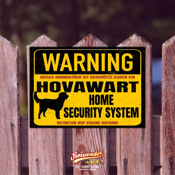 Hovawart Schild Warning Security System Türschild Hundeschild Warnschild Schild Hund Hovi