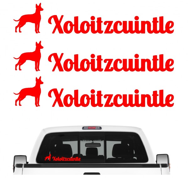 Xoloitzcuintle Xolo Xolito Mexiko Nackthund Dog 3er Set AUTOAUFKLEBER Aufkleber Hunde Hundemotiv by SIVIWONDER