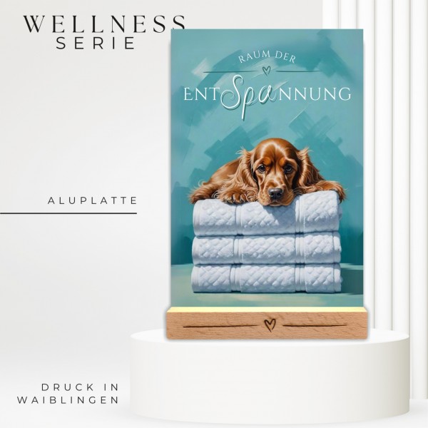 Hundeschild Deko Badezimmer Wellness Cocker Spaniel Schild Spruch