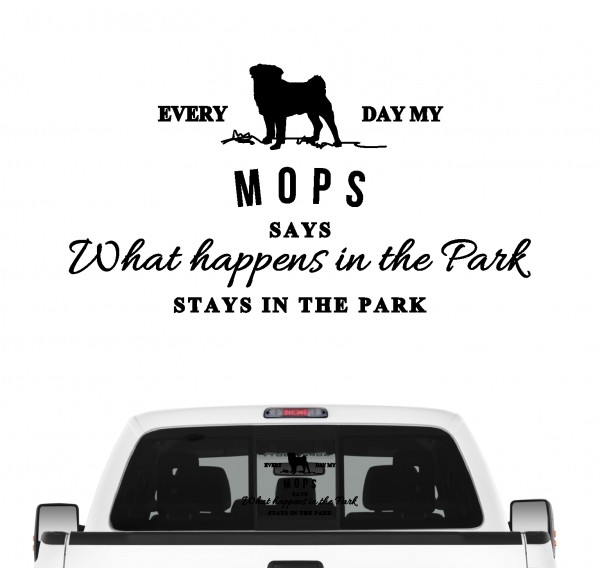 Mops Vintage Hundeaufkleber Hundemotiv Auto Folie Chinese Pug Dutch Bulldog