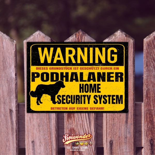 Schild Podhalaner Warning Security System Türschild Hundeschild Warnschild Hund Tatrahund